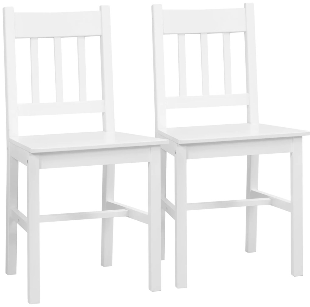 HOMCOM Krzesła jadalniane 2 sztuki drewniane z oparciem wygodne i stylowe do jadalni | Aosom PL