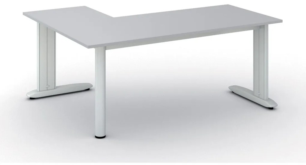 Narożne biurko PRIMO FLEXIBLE, 180x140 cm, szary