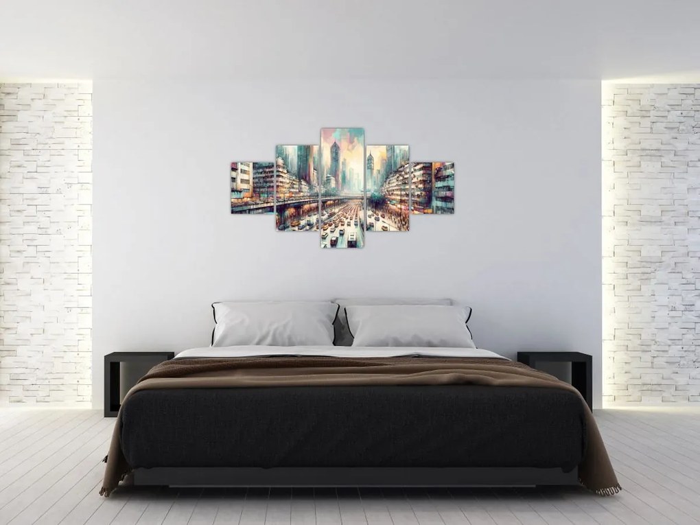 Obraz - Życie w wielkim mieście (125x70 cm)