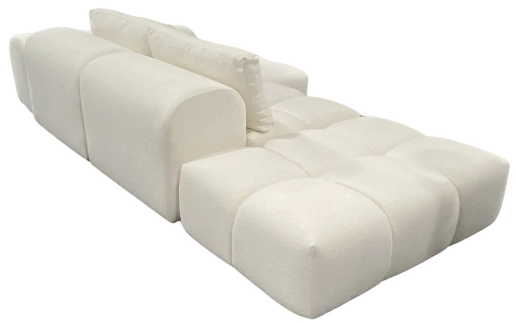 Narożnik sofa modułowa narożna Morano tkanina Manza boucle jasny beż