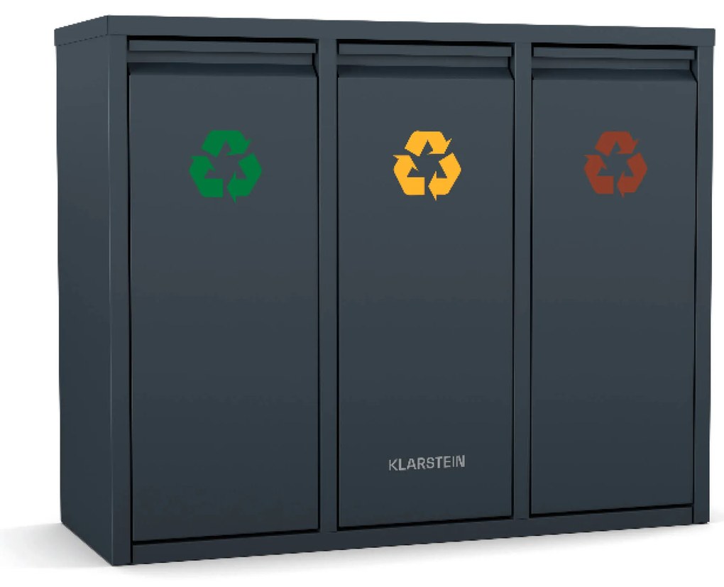 Klarstein Ordnungshüter 3 kosz na śmieci, 45 litrów, 3 pojemniki, bezzapachowy