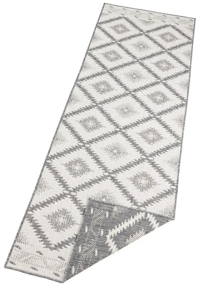 Szaro-kremowy chodnik odpowiedni na zewnątrz NORTHRUGS Malibu, 80x250 cm
