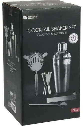 EH Zestaw barmański ze stali nierdzewnej Shaker, 5 szt.