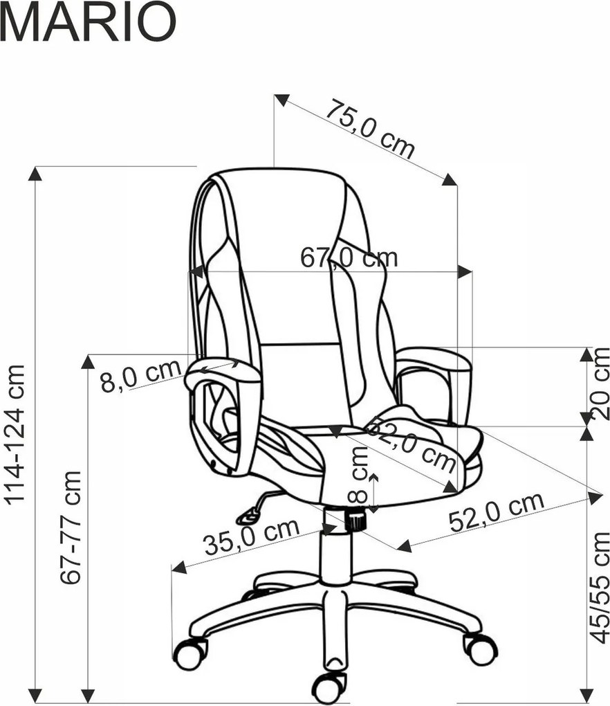 Czarny fotel biurowy z ekoskóry Mario Halmar