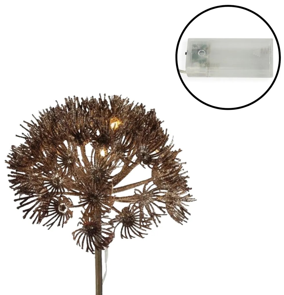 Oświetlenie LED gałązka dekoracyjna HERACLEUM 70 cm, brąz