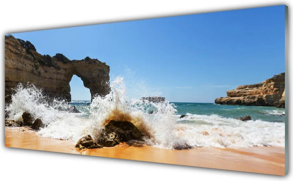 Panel Szklany do Kuchni Szum Fal Na Brzegu