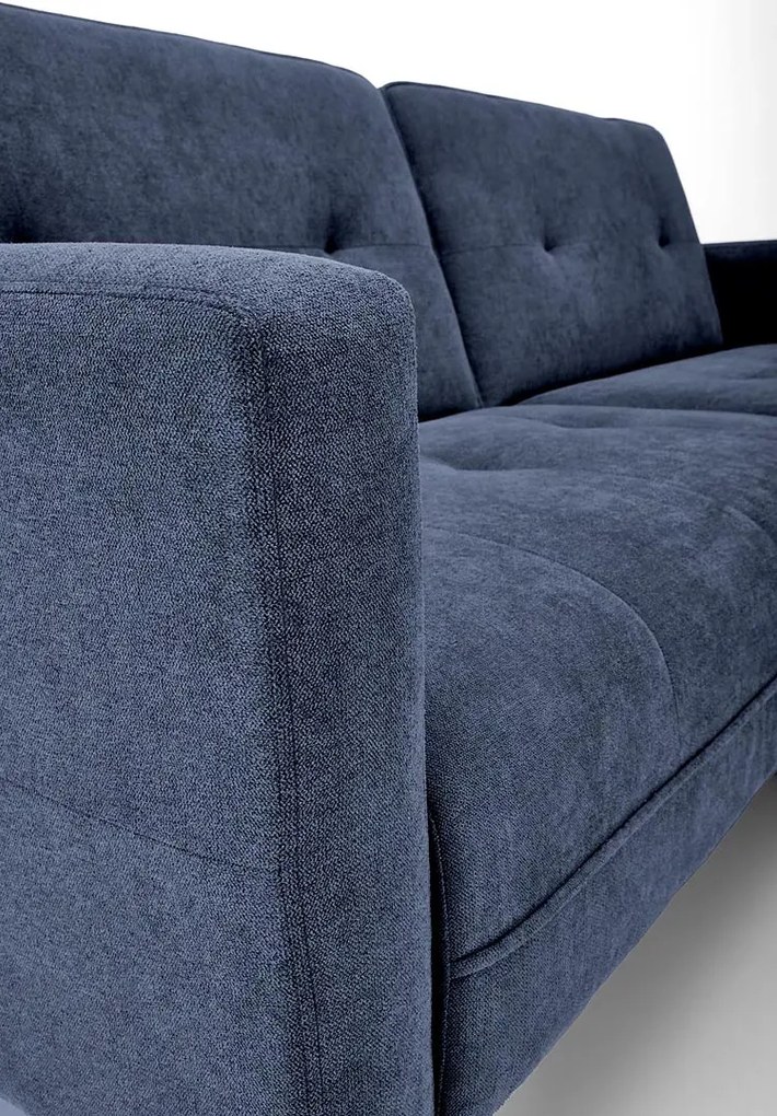 Granatowa sofa narożna z funkcją spania - Leris