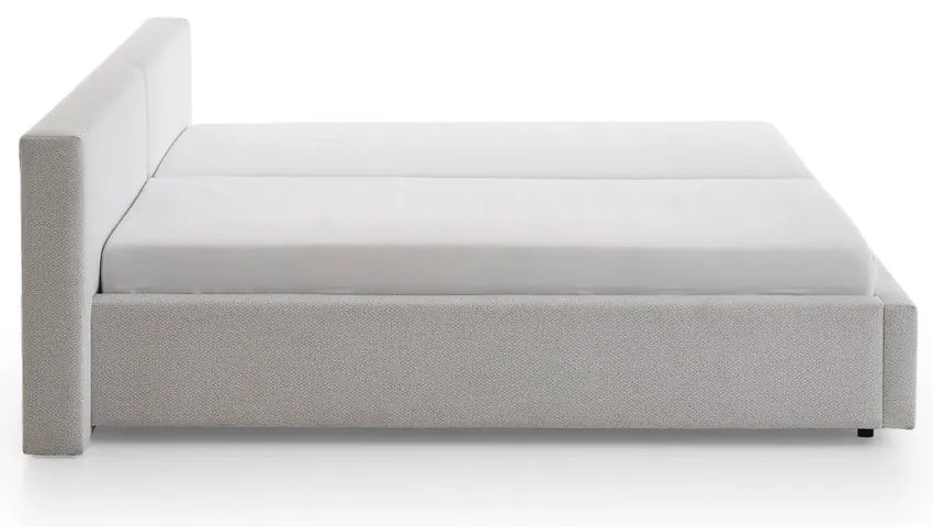 Jasnoszare tapicerowane łóżko dwuosobowe bez stelaża 160x200 cm Cube – Meise Möbel