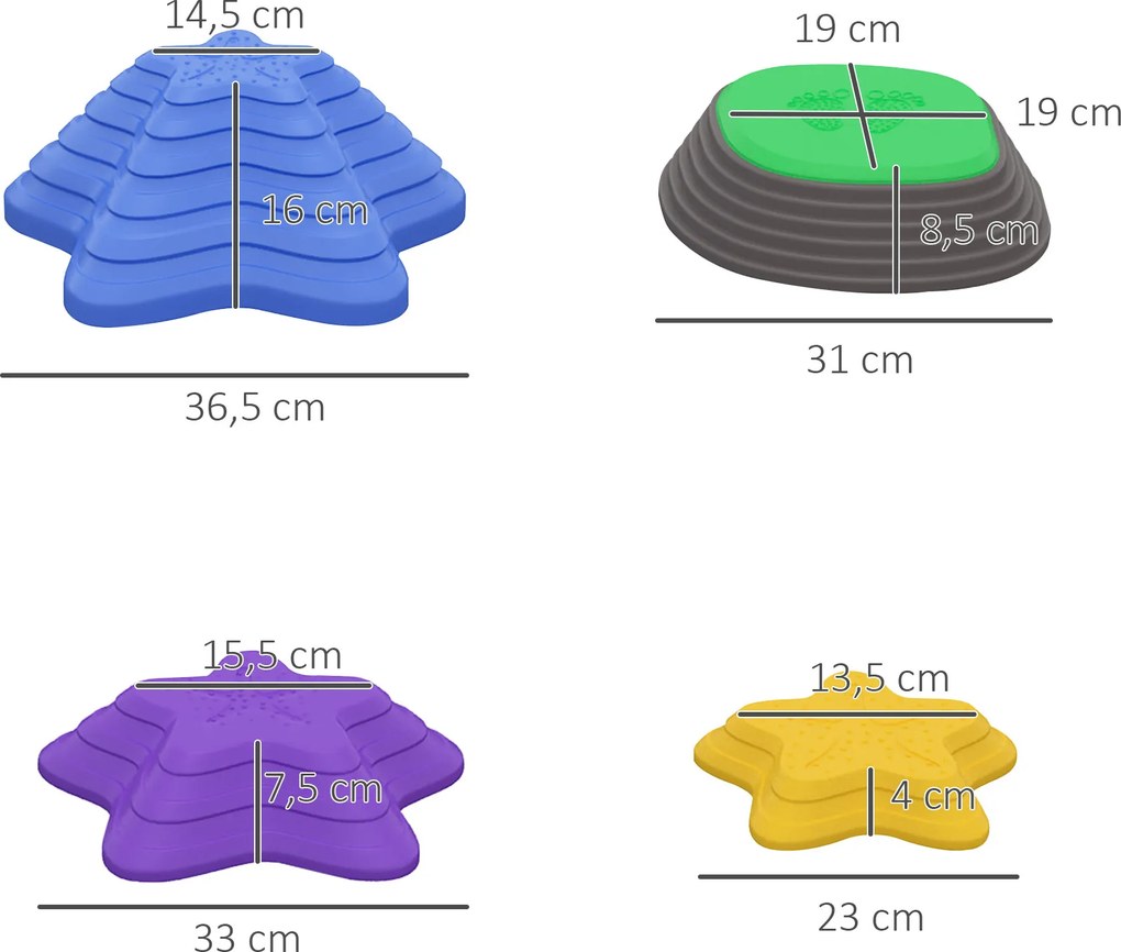 ZONEKIZ zestaw kamieni rzecznych do balansowania 5 sztuk kolorowe kamienie do układania dla dzieci do 80kg | Aosom PL