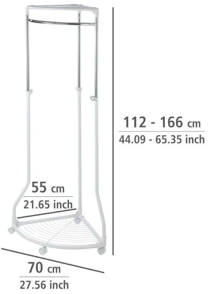 Narożny wieszak na ubrania - szafa na kółkach, WENKO