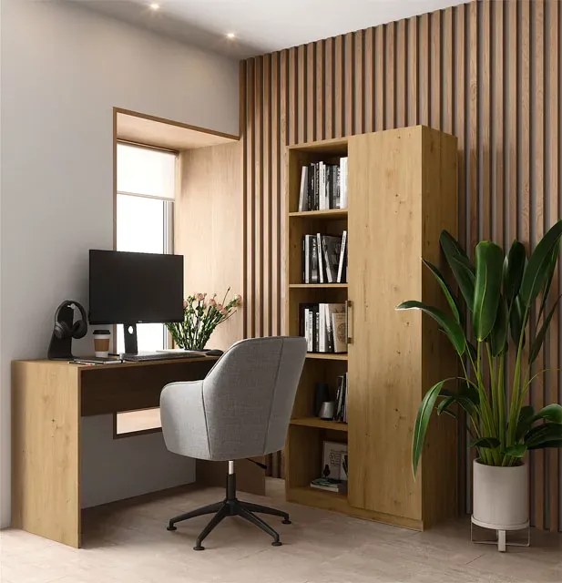 Wysoki regał z półkami dąb artisan K6-R41