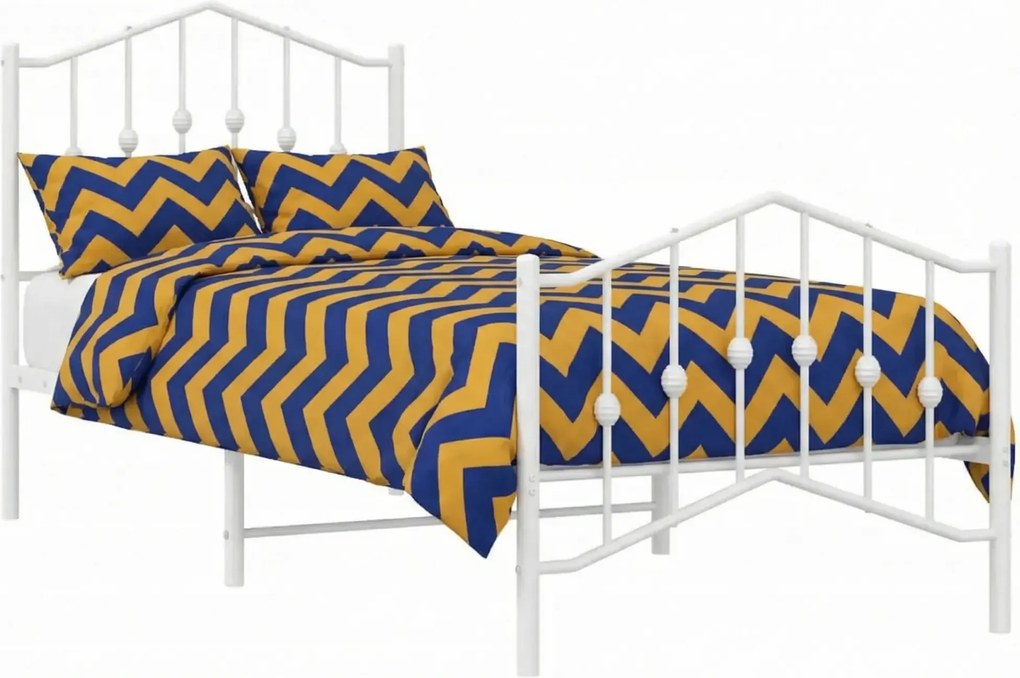 Białe metalowe łóżko loftowe 100x200 cm D8-F82