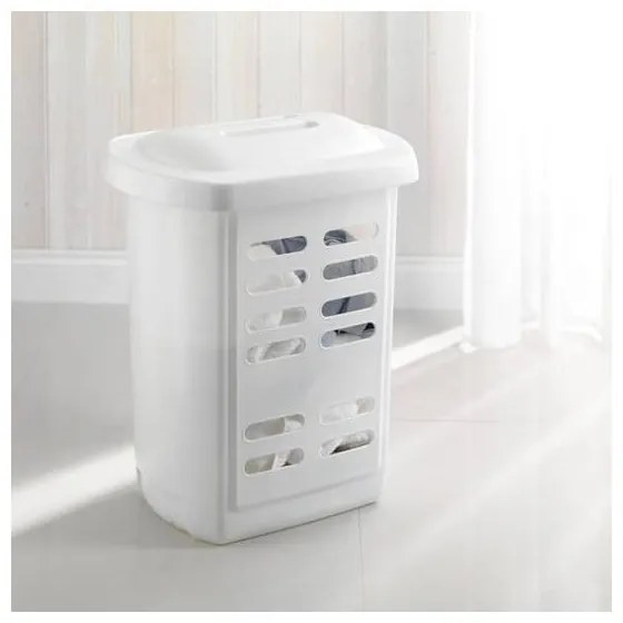 Biały kosz na pranie Addis Linen Hamper White, 60 l