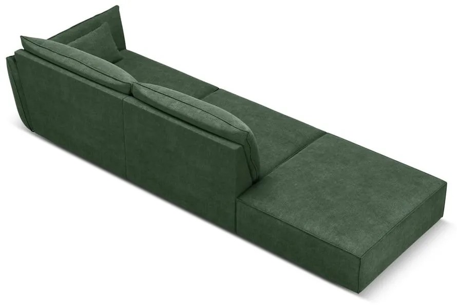 Ciemnozielony szezlong (prawostronny) Vanda – Mazzini Sofas