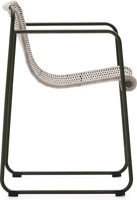 Szarozielone metalowe krzesło ogrodowe Maurina – Kave Home