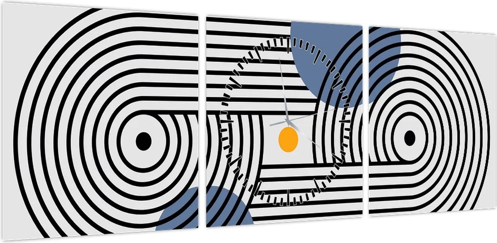 Obraz - Minimalistyczna abstrakcja N⁰3 (z zegarem) (90x30 cm)