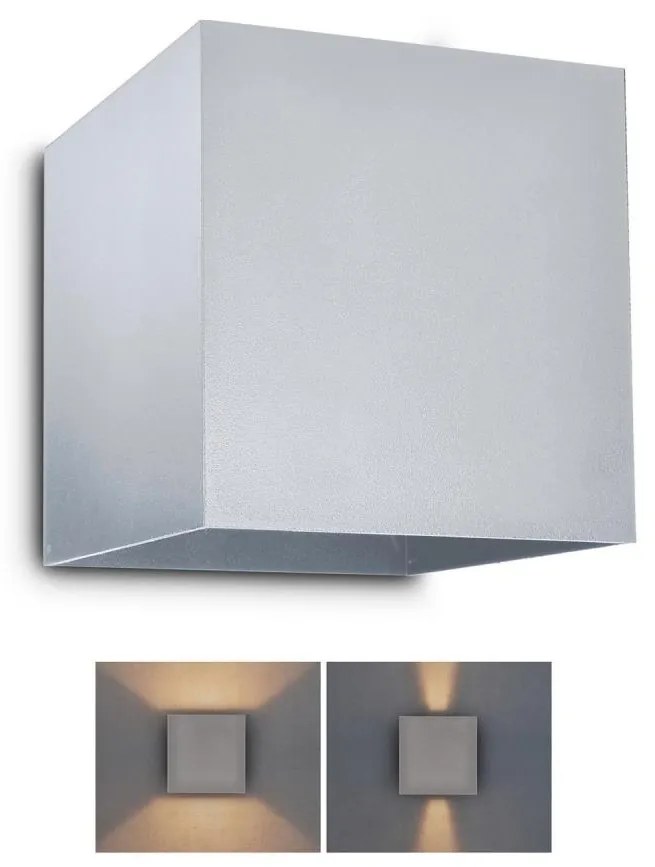 Brilagi - LED Kinkiet zewnętrzny CUBE LED/6W/230V szary IP54