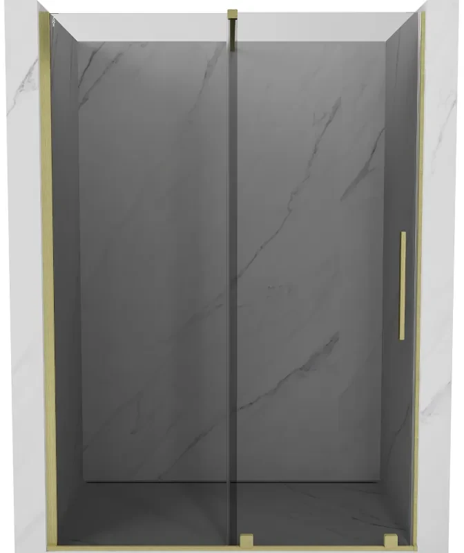 Mexen Velar drzwi prysznicowe rozsuwane 160 cm, grafit, złote szczotkowane - 871-160-000-41-55