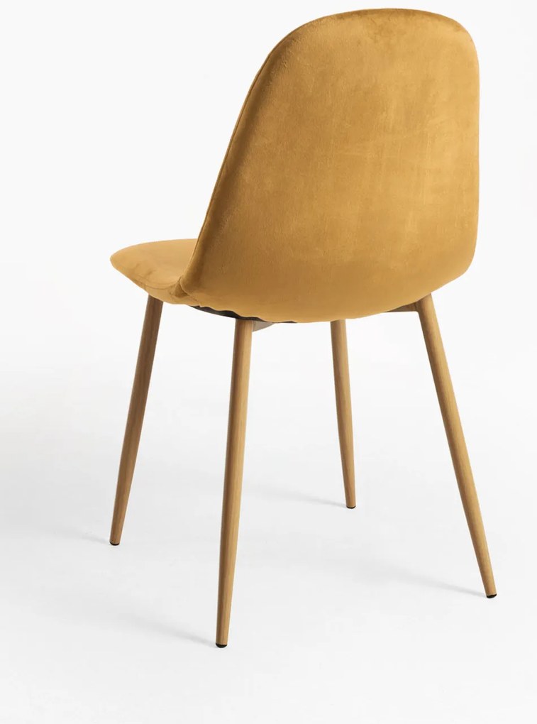 Zestaw 4 aksamitnych krzese Teok