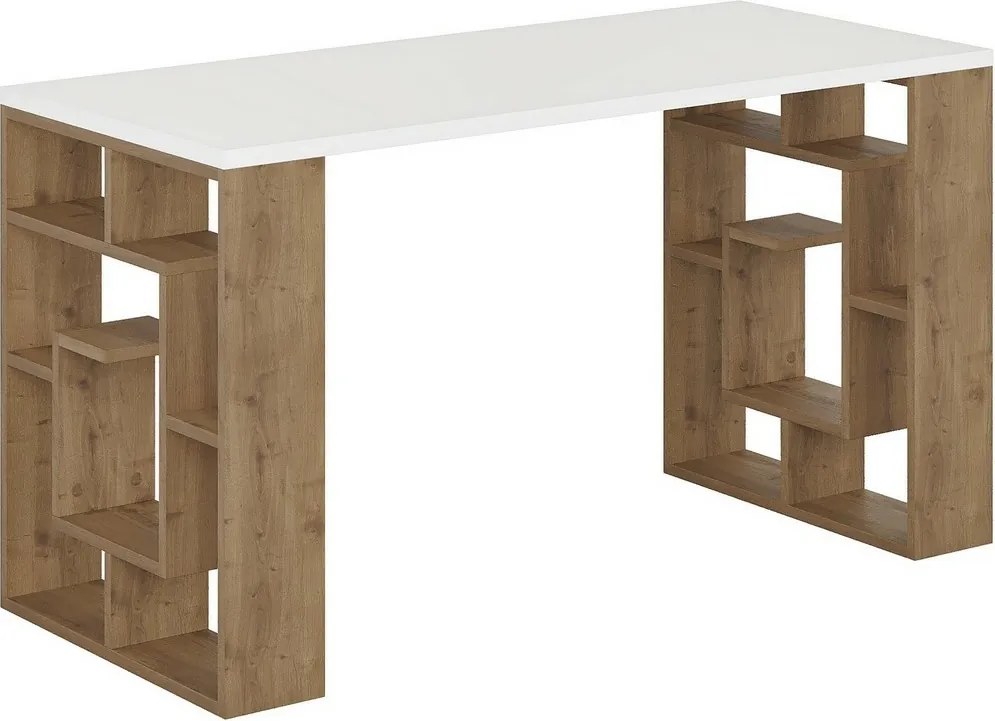 Biurko Maze White and Dark Oak