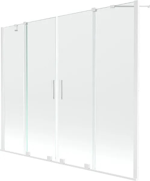 Mexen Velar Duo parawan nawannowy 2-skrzydłowy rozsuwany 180 x 150 cm, transparent, biały - 896-180-000-02-20