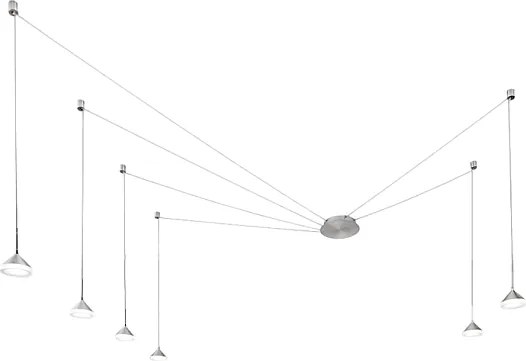 Lampa wisząca LED Isabella 48W 3000K, ściemnialna, Ø350 cm, aluminium satynowe, zintegrowany inteligentny ściemniacz światła