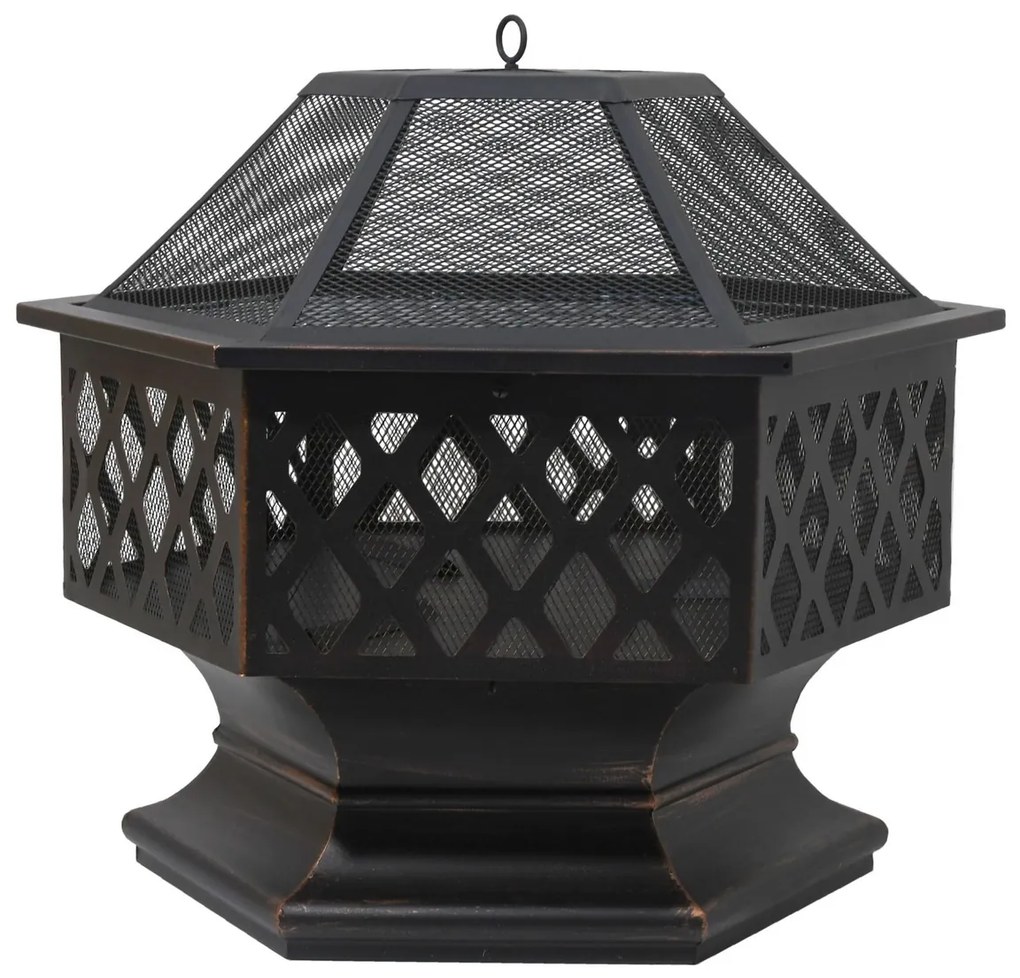 Cattara 13008 Palenisko z pokrywą Hexagon, 60,5 x70 x 62,5 cm