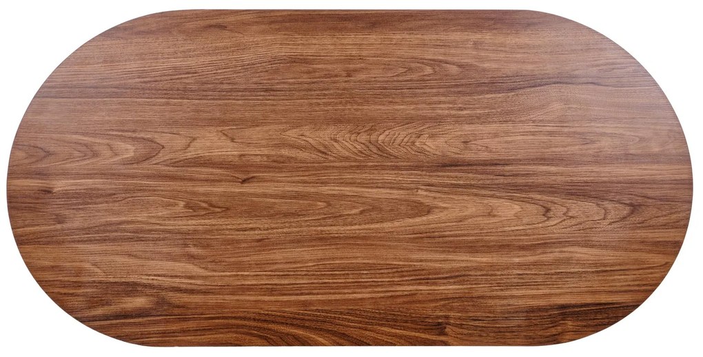 Ława do salonu owalna, orzech MDF 120/60/46 cm GISELA