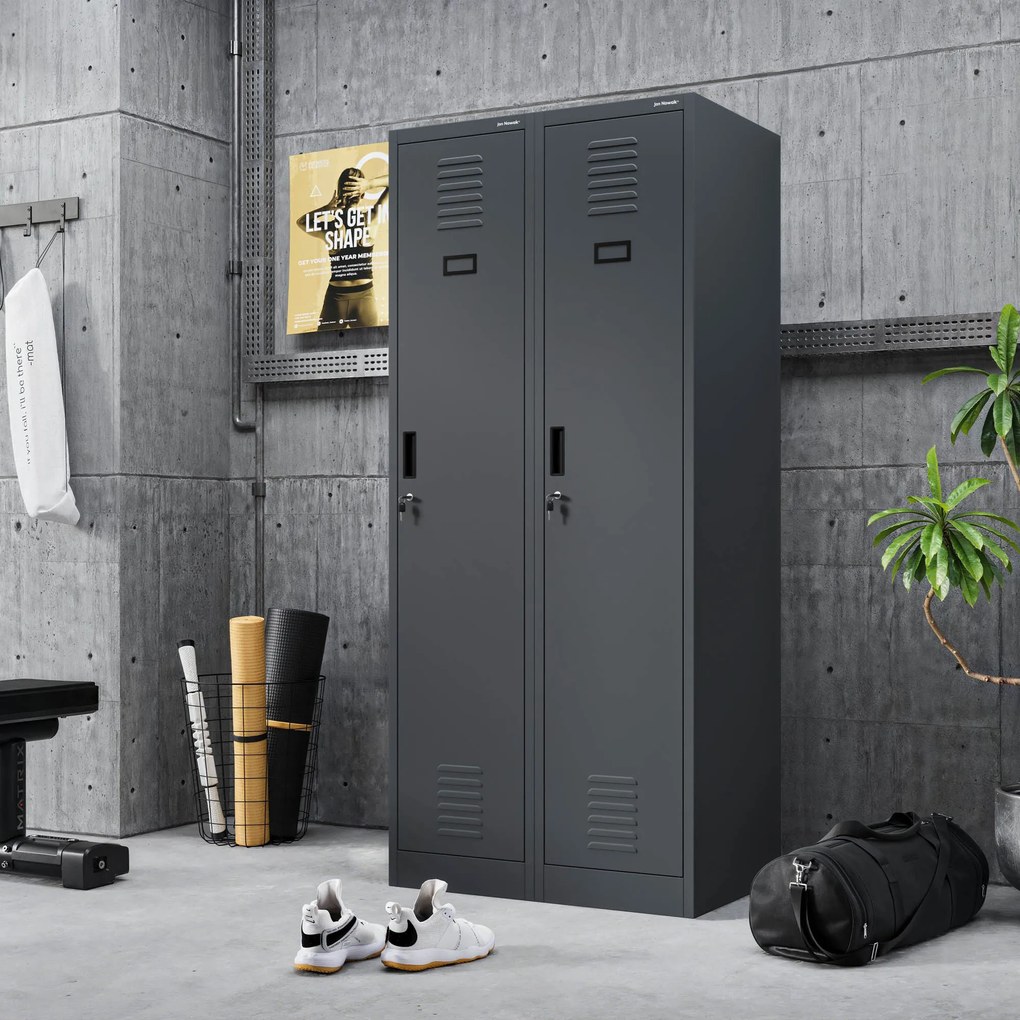 Szafka pracownicza metalowa antracytowa KACPER 1 Plus 400 x 1800 x 500 mm