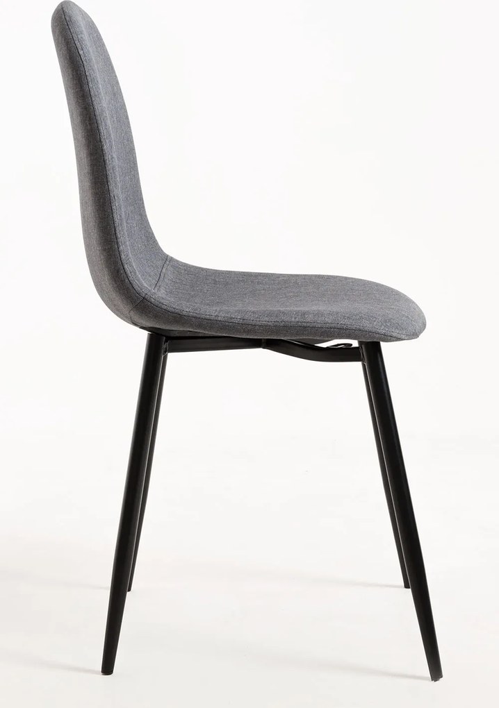 Zestaw 4 Krzese Teok Black Tkanina