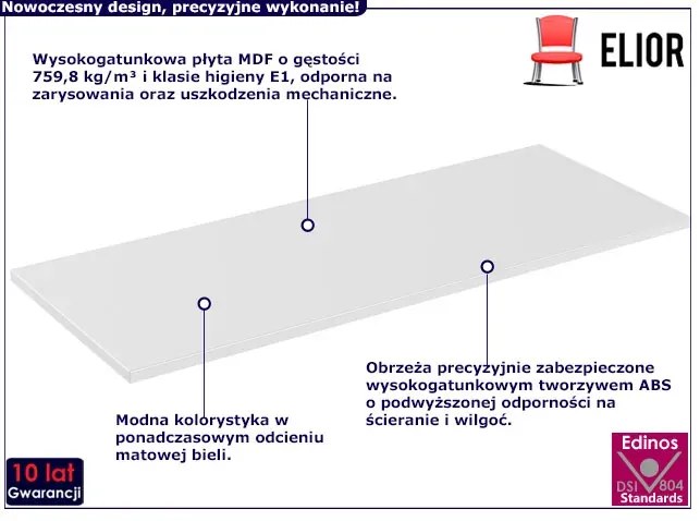 Biały blat do szafek łazienkowych 120 cm - Edar 5X
