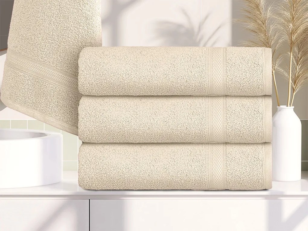 Ręcznik CLARYSSE ELEGANCE 70x140 cm kremowy, 100% bawełna