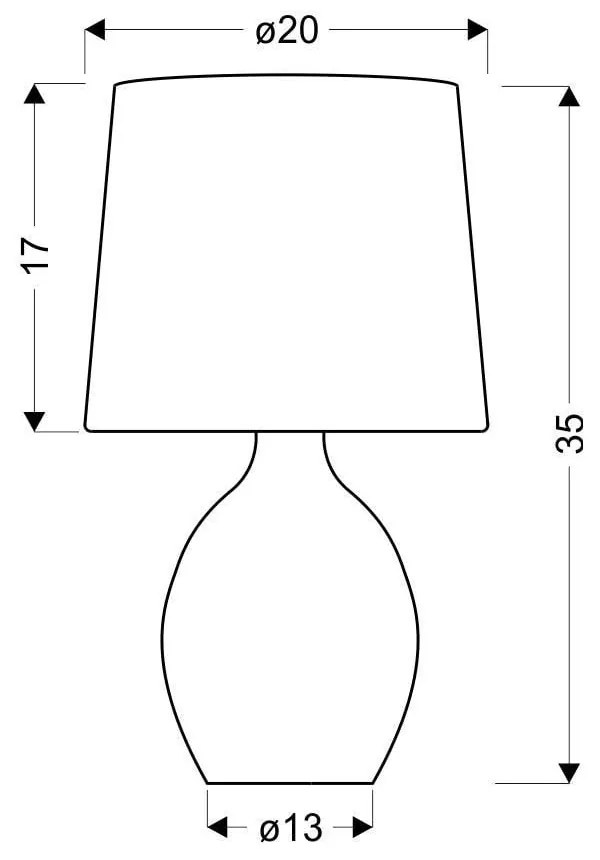 Jasnoszara lampa stołowa z tekstylnym kloszem (wys. 35 cm) Ambon – Candellux Lighting
