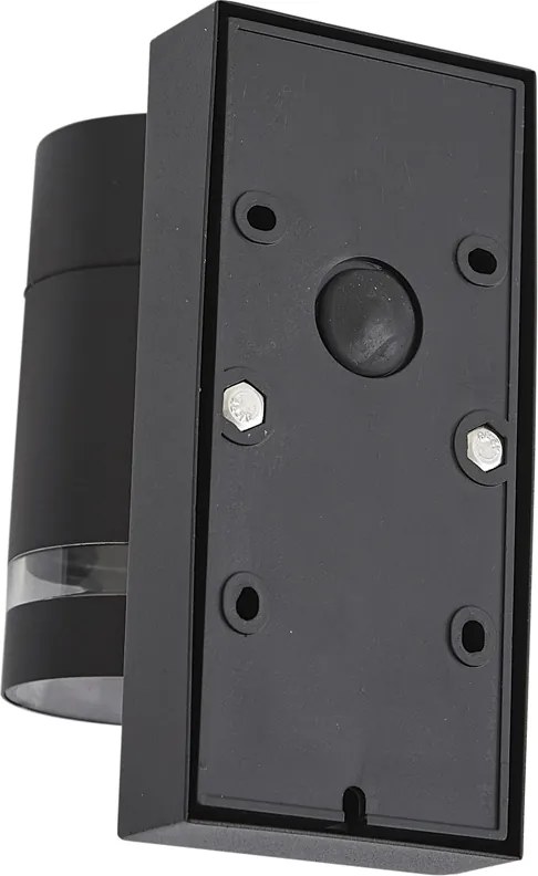 Nowoczesna lampa ścienna zewnętrzna czarna IP44 z czujnikiem ruchu - Ensam