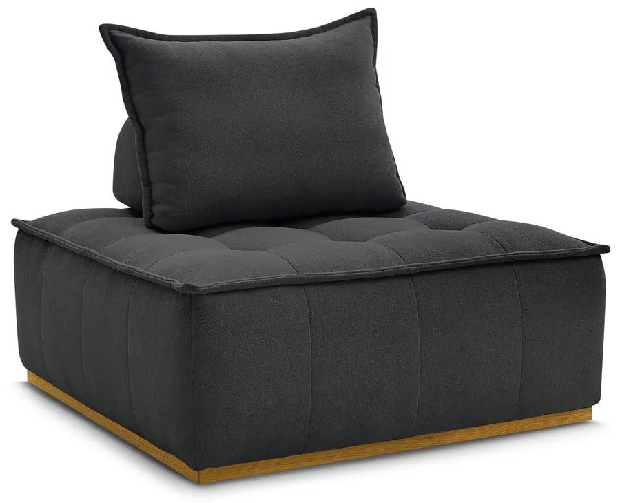 Ciemnoszary fotel z tkaniny szenilowej Elisa – Bobochic Paris