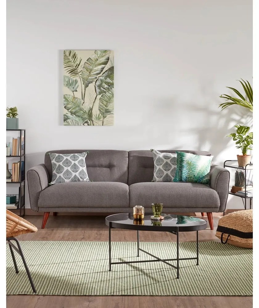 Czarny stolik ze szklanym blatem 55x82 cm Marlet – Kave Home