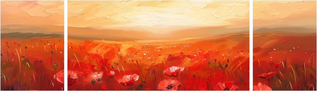 Obraz - Pole maków (170x50 cm)