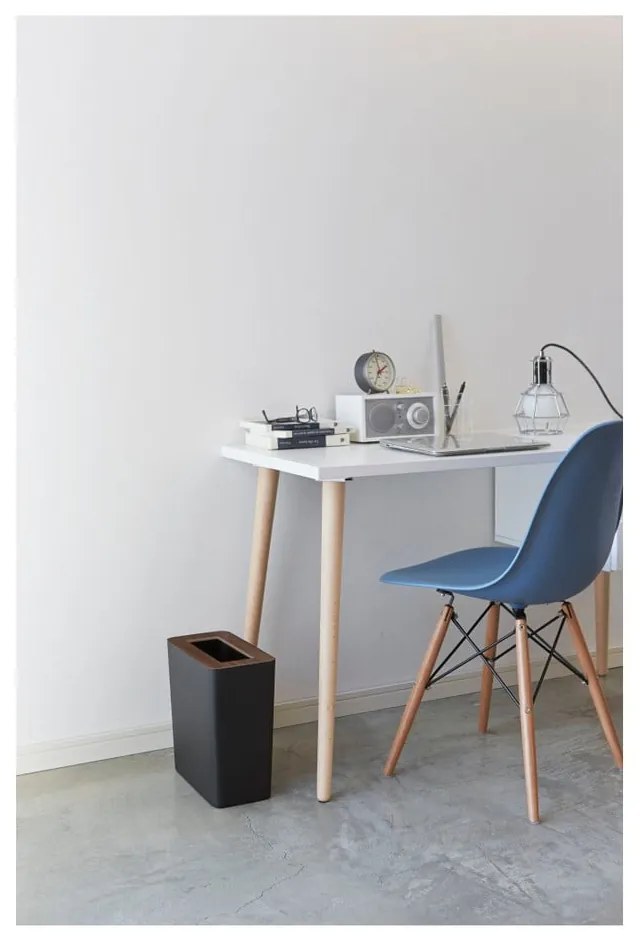 Czarny biurowy stalowy kosz na śmieci 10 l Rin – YAMAZAKI