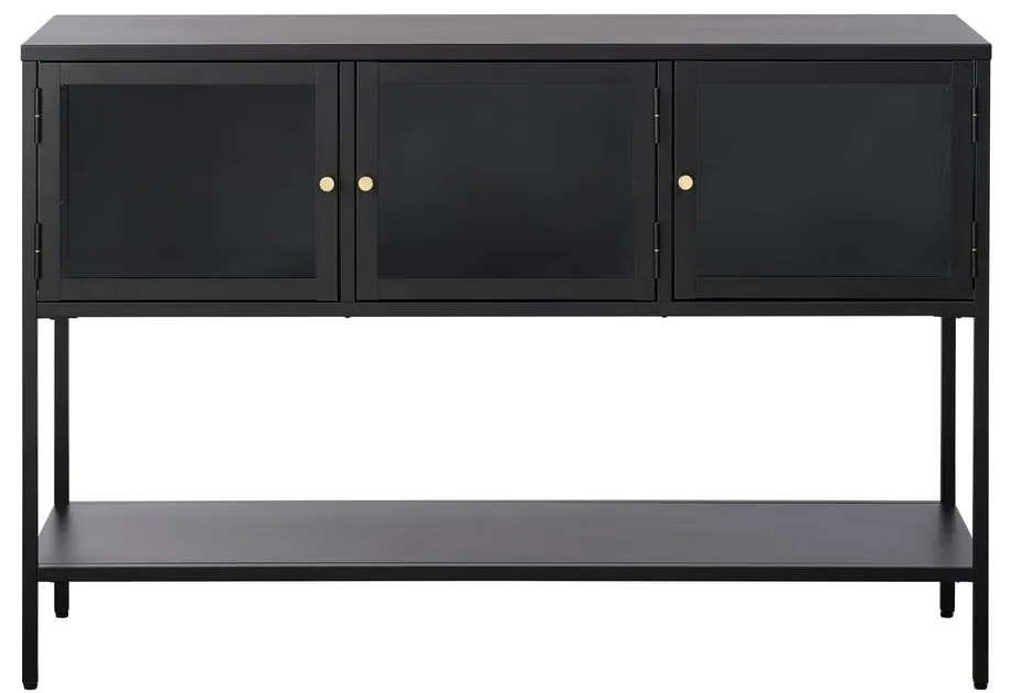 Czarna metalowa witryna 132x88 cm Carmel – Unique Furniture