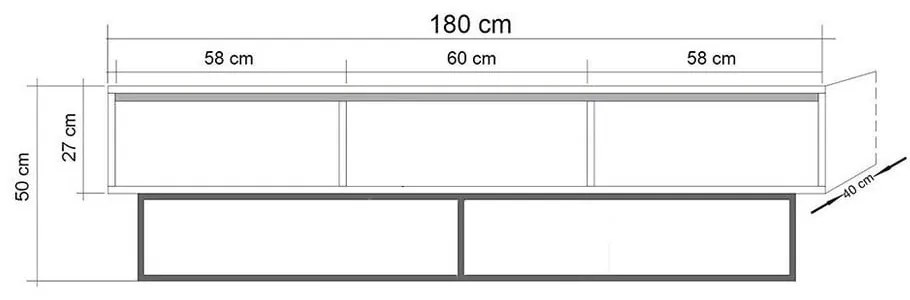 Szafka pod TV w dekorze orzecha 180x50 cm Rodez – Kalune Design