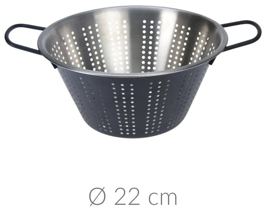 Durszlak metalowy ze stali nierdzewnej, wygodne uchwyty, Ø 22 cm