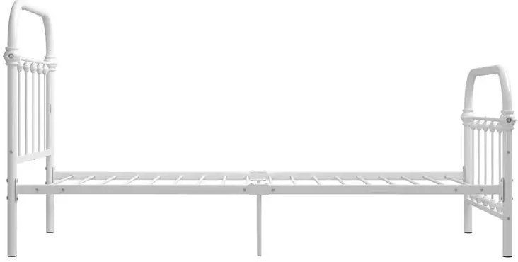 Białe industrialne łóżko metalowe 100x200 cm S4-K68