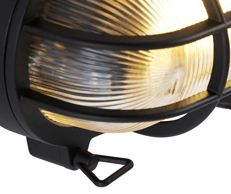 Zewnetrzna Industrialna lampa ścienna i sufitowa czarna owalna IP44 - NouticaPrzemysłowy Oswietlenie zewnetrzne