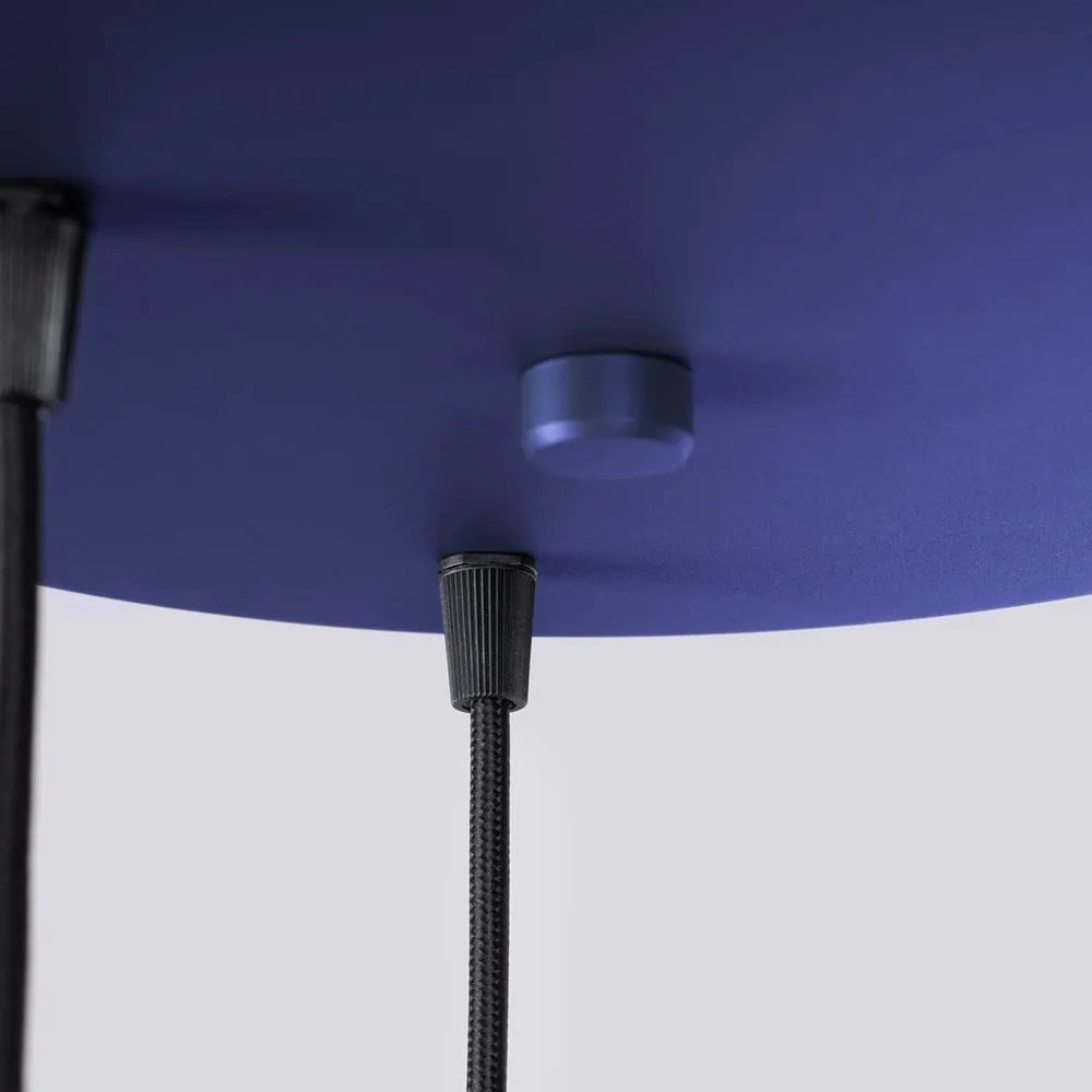 Ciemnoniebieska lampa wisząca ze szklanym kloszem ø 25 cm Orbital – Nice Lamps
