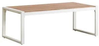 Prostokątny Stolik Kawowy Ogrodowy 110x55 Cm Z Aluminium Lipov Biała - Sklum