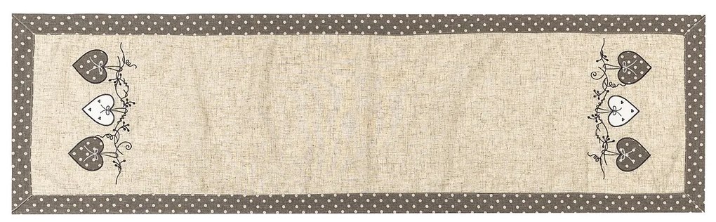 BO-MA Trading Bieżnik Serduszka kropka szary, 40 x 140 cm