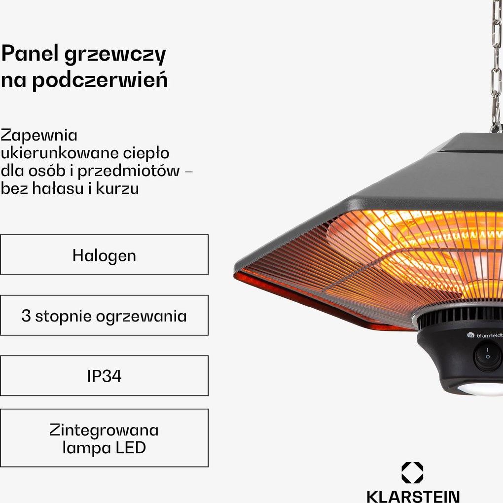 Blumfeldt Hexa 2000W Promiennik Podczerwieni Sufitowy Antracyt