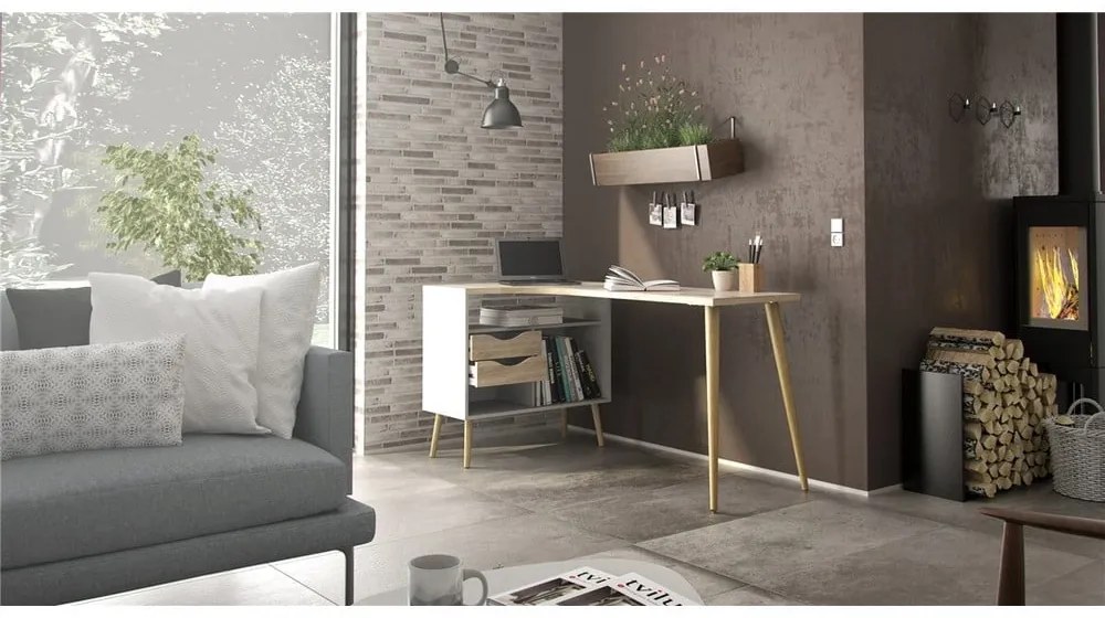 Biurko w kolorze dębu 145x81 cm Oslo – Tvilum
