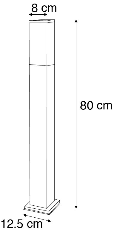 Zewnetrzna Nowoczesna lampa słupkowa zewnętrzna, ciemnoszara z opalowym szkłem, 80 cm, IP44 - Malios Nowoczesny Oswietlenie zewnetrzne