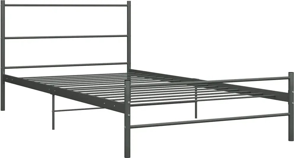 Szare metalowe łózko w stylu industrialnym 90x200 cm K7-B48